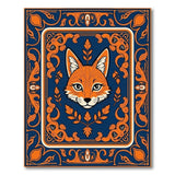 Ornate Orange Fox Portrait Area Rug