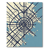 Geometric City Map Area Rug