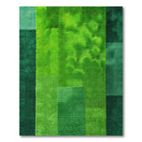 Green Lush Green Patchwork Shag Area Rug