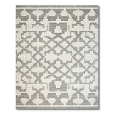 Grey Geometric Trellis Grey Area Rug