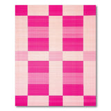 Vibrant Pink Grid Area Rug