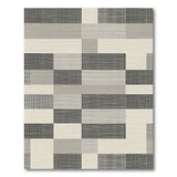Textured Grey Geometric Patchwork Area Rug