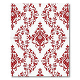 Elegant Red Damask Floral Floral Vintage Area Rug