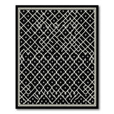 Black and White Geometric Modern Intricate Black White Geometric Lattice Rug