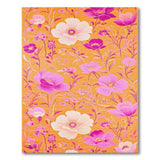 ODIKA Washable Orange Retro Floral Area Rug - Low Pile Non-Slip Pet & Kid Friendly