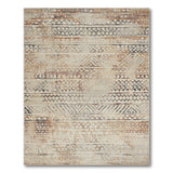 Brown and Tan Distressed Heritage Tribal Area Rug