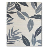 Abstract Blue Leaf Area Rug
