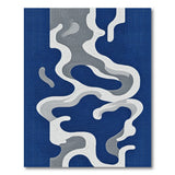 Abstract Navy Wave Area Rug