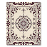 Ornate Persian Mandala Area Rug in Beige Maroon