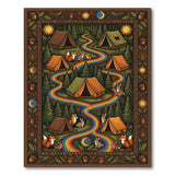 Rainbow Camping Forest Area Rug
