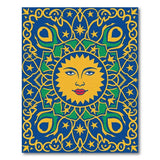 Golden Sun Face Heritage Tribal Rug