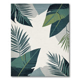 Teal Palm Frond Abstract Area Rug