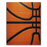 Orange Basketball Pixel Area Rug