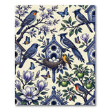 Whimsical Birds Birdhouses Floral Area Rug