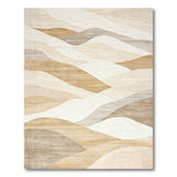 Layered Beige Wave Mountain Abstract Area Rug