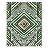 Green Tribal Geometric Area Rug