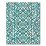 Blue and Teal Geometric Modern Teal Geometric Maze Area Rug