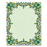Ornate Green Yellow Floral Border Rug