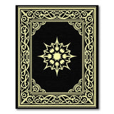 Black Gold Traditional Persian Medallion Rug