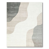 Modern Abstract Grey Beige Organic Shapes Area Rug