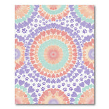 Pastel Hearts and Paws Washable Area Rug