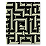 Black and White Black White Maze Labyrinth Geometric Area Rug