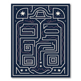 Navy Star Maze Labyrinth Area Rug