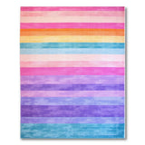 Multi-color and Patterns Vibrant Multi-Color Horizontal Stripe Area Rug