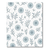 Delicate Blue Daisy Line Art Area Rug