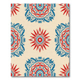 Vibrant Red Blue Mandala Persian Area Rug