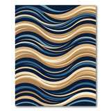 Navy Gold Wavy Abstract Area Rug