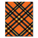 Bold Orange Black Plaid Geometric Area Rug