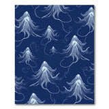 Ethereal White Fir Silhouettes Navy Area Rug