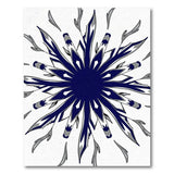 Navy Snowflake Geometric Geometric Modern Area Rug