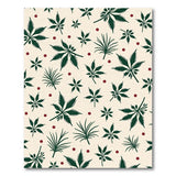 Beige Green Leaf Red Berry Pattern Area Rug