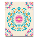 Boho Chic Vibrant Pink Mandala Floral Area Rug