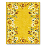 Yellow Sunflower Border Yellow Area Rug