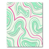 Mint Green Hot Pink Swirl Abstract Area Rug