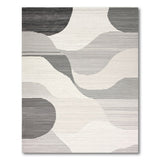 Black and White Abstract Grey Wave Area Rug