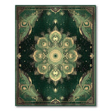 Green Peacock Mandala Area Rug