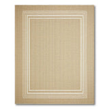 Beige Woven Area Rug with White Border