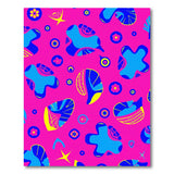 Multi-color and Patterns Vibrant Pink Blue Abstract Area Rug