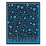 Intricate Blue Floral Cutout Area Rug