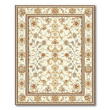 Beige and Neutral Cream Gold Floral Persian Area Rug