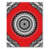 Bold Red Mandala Tribal Area Rug