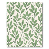 Green Leaves on Cream Area Rug