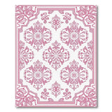 Pink Ornate Damask Floral Area Rug