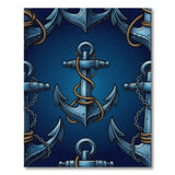 Blue Anchor Nautical Rope Rug