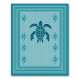 Coastal Beach Blue and Teal Sea Turtle Coastal Area Rug