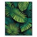 Vibrant Green Monstera Palm Leaf Area Rug